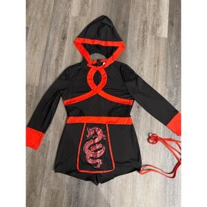 Spooktacular Creations Women Plus Size‎ 3XL Sexy Ninja Costume Romper Black Red